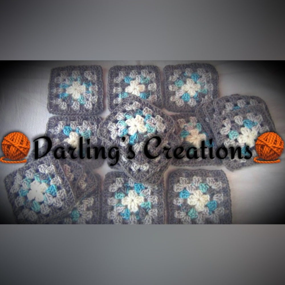 Granny Squares Crocheted Trimmed Handmade 24pcs